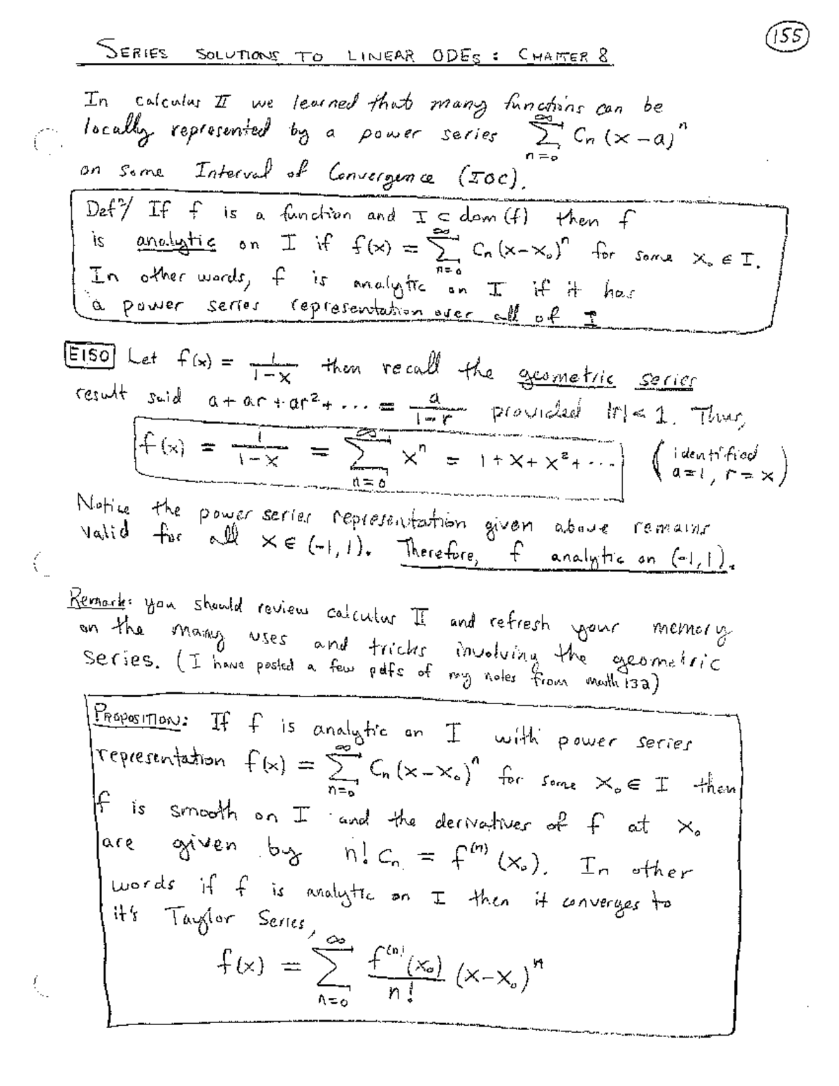 Differential Equations Lecture Notes Lectures 155 160 Solutions To Linear Ode Chapter 8 In 6080