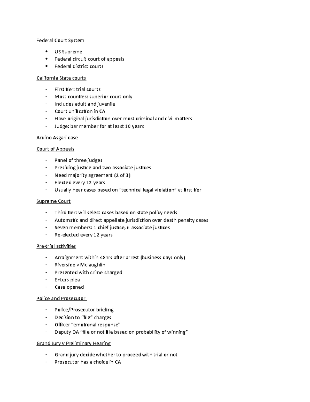 9 Federal Court System - Lecture notes 9 - Federal Court System US ...