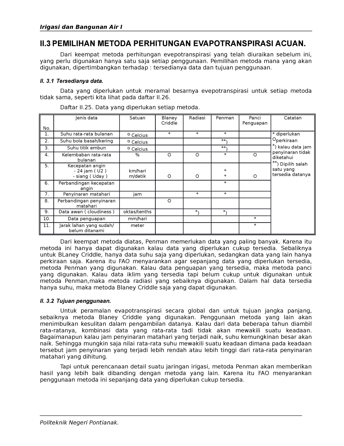 Perancangan Irigasi Dan Bangunan Air - Subbab 2.3.1-2.3.2 - Irigasi Dan ...