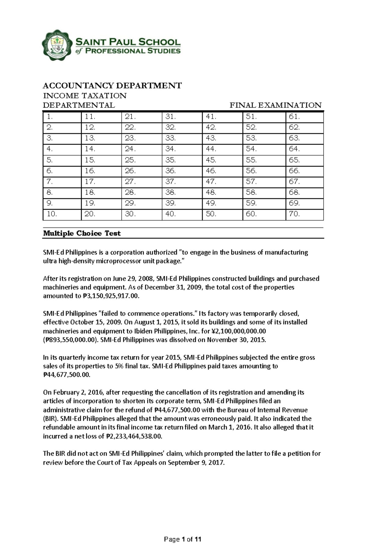 Pdfcoffee Lecture Notes On Accounting - ACCOUNTANCY DEPARTMENT INCOME ...