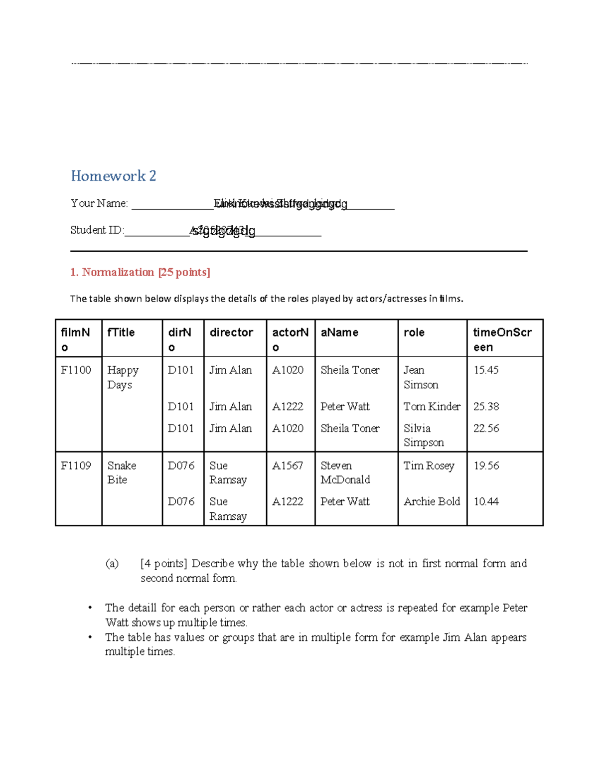Sql hw2 home work solution 2 entity relation diagram Homework 2