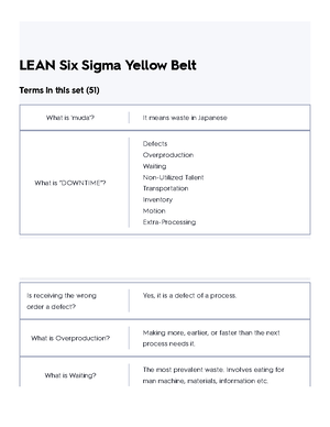 QM Ch. 2 Principles Of Six Sigma Flashcards Quizlet - QM Ch. 2 ...