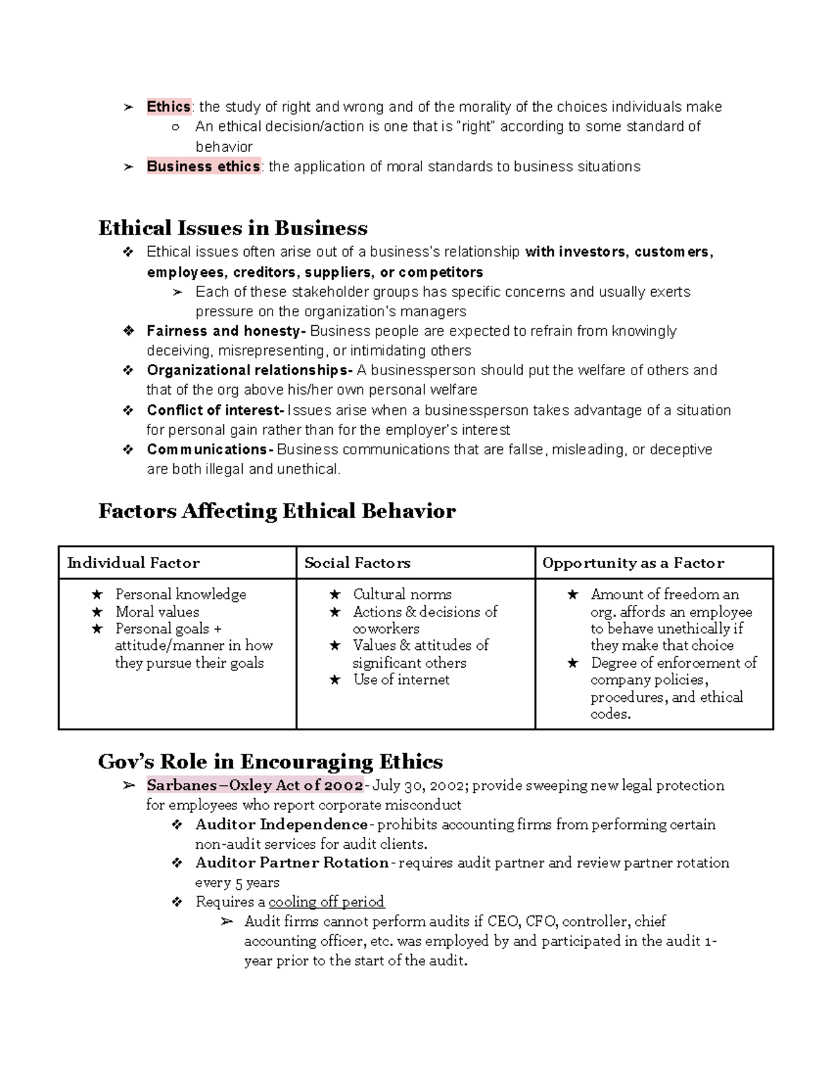 CH2 ethics - CHAPTER 2 NOTES PROF SINGH - Ethics: the study of right ...