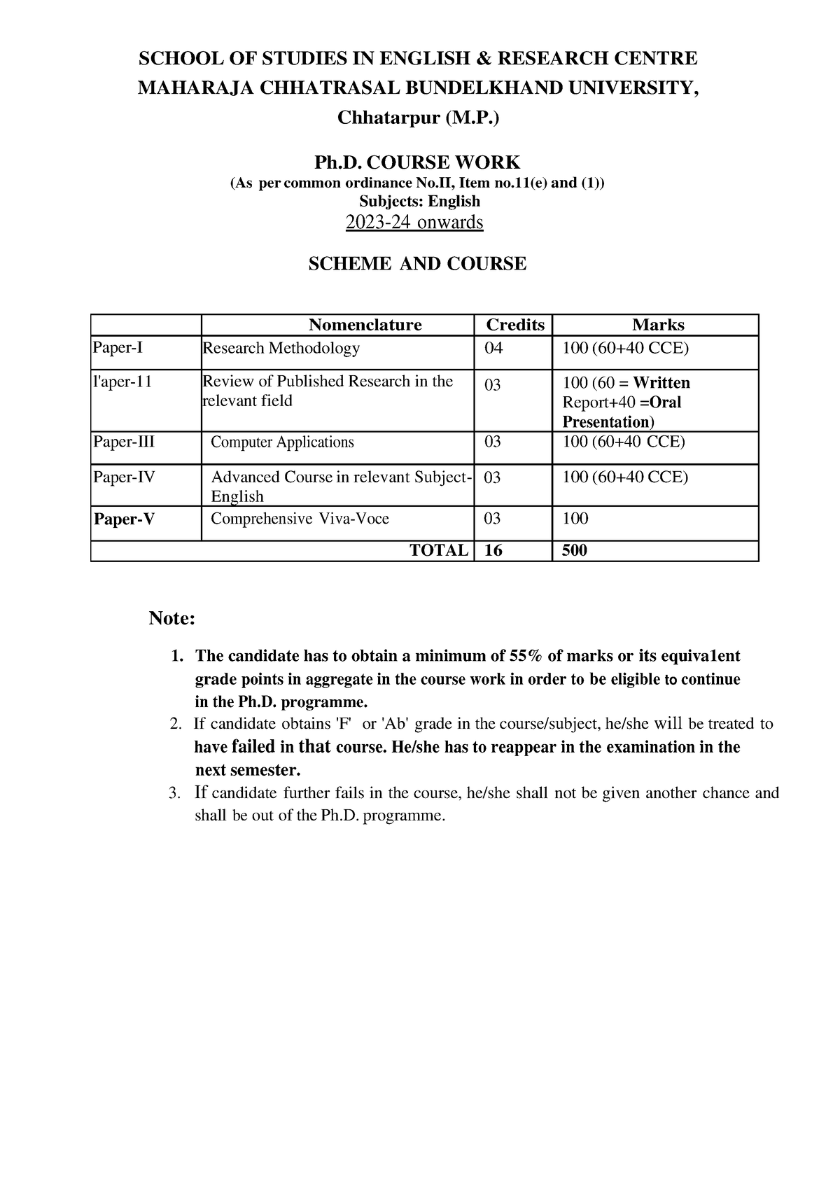 MCBU English Course WORK - MAHARAJA CHHATRASAL BUNDELKHAND UNIVERSITY ...