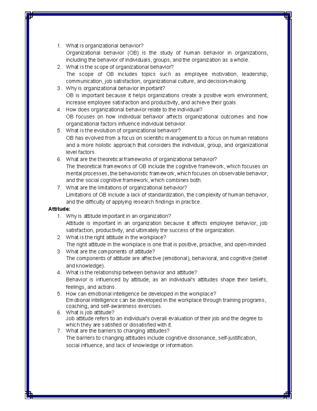 OB2 - study - What is organizational behavior? Organizational behavior ...