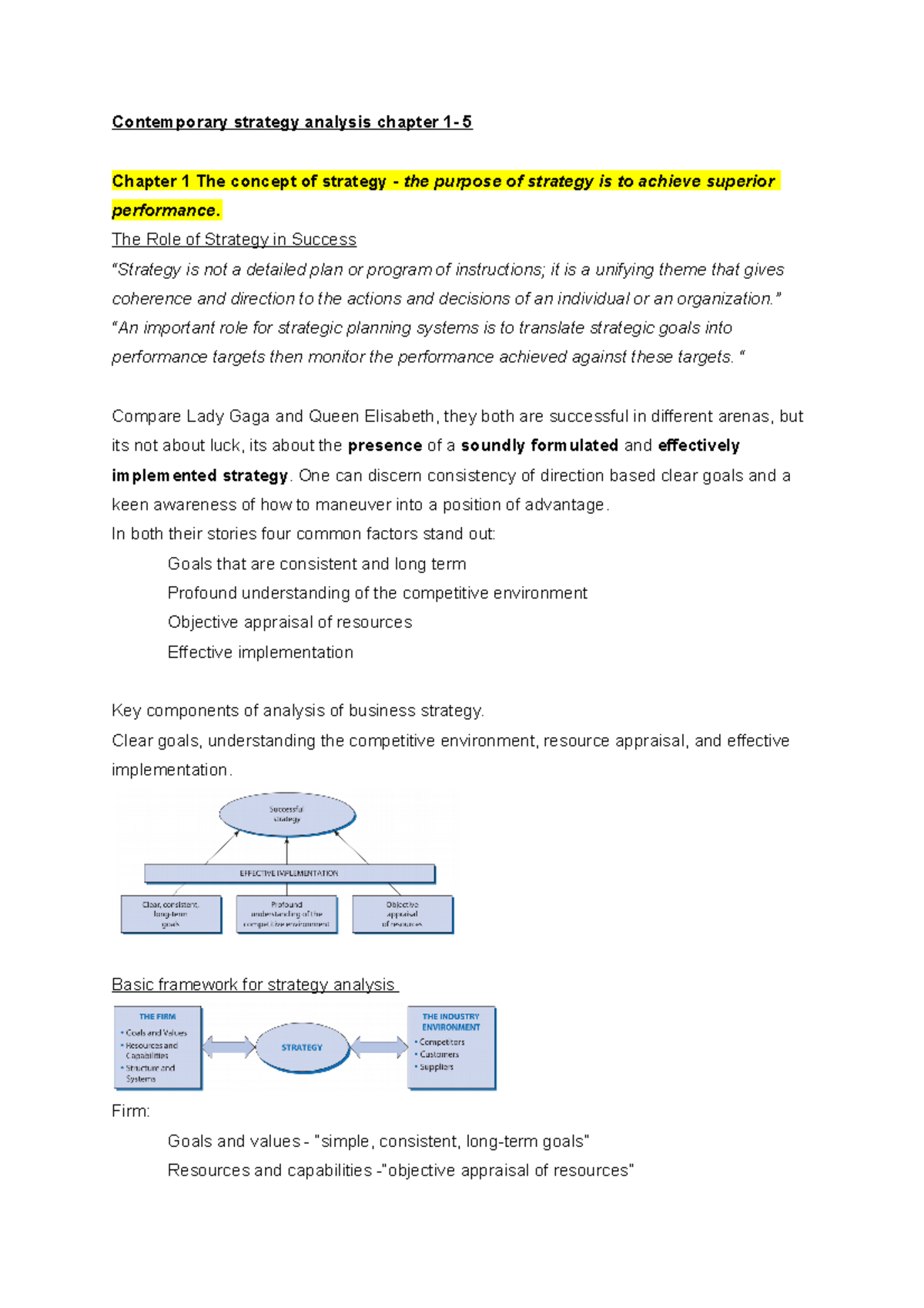 Summary Grant chapter 1-5 - Contemporary strategy analysis chapter 1- 5 ...
