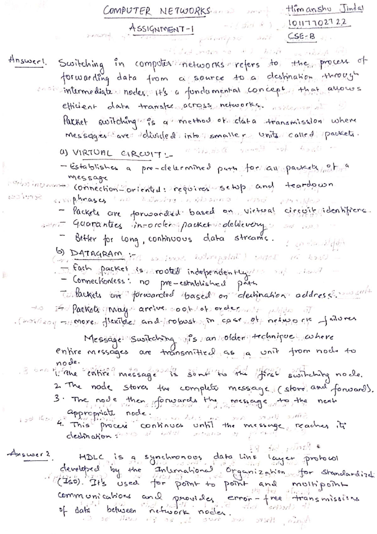 CN assignment 1 solutions - COMPUTER NETWORKS Himanshu Jindal ...