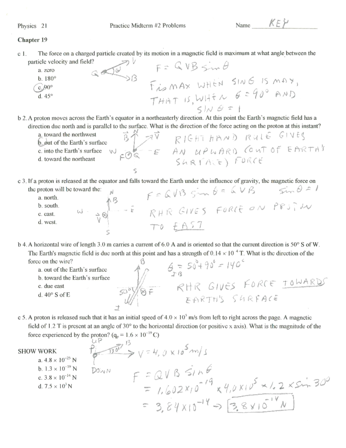 Practice Midterm #2 Solutions - PHY 201 - Studocu