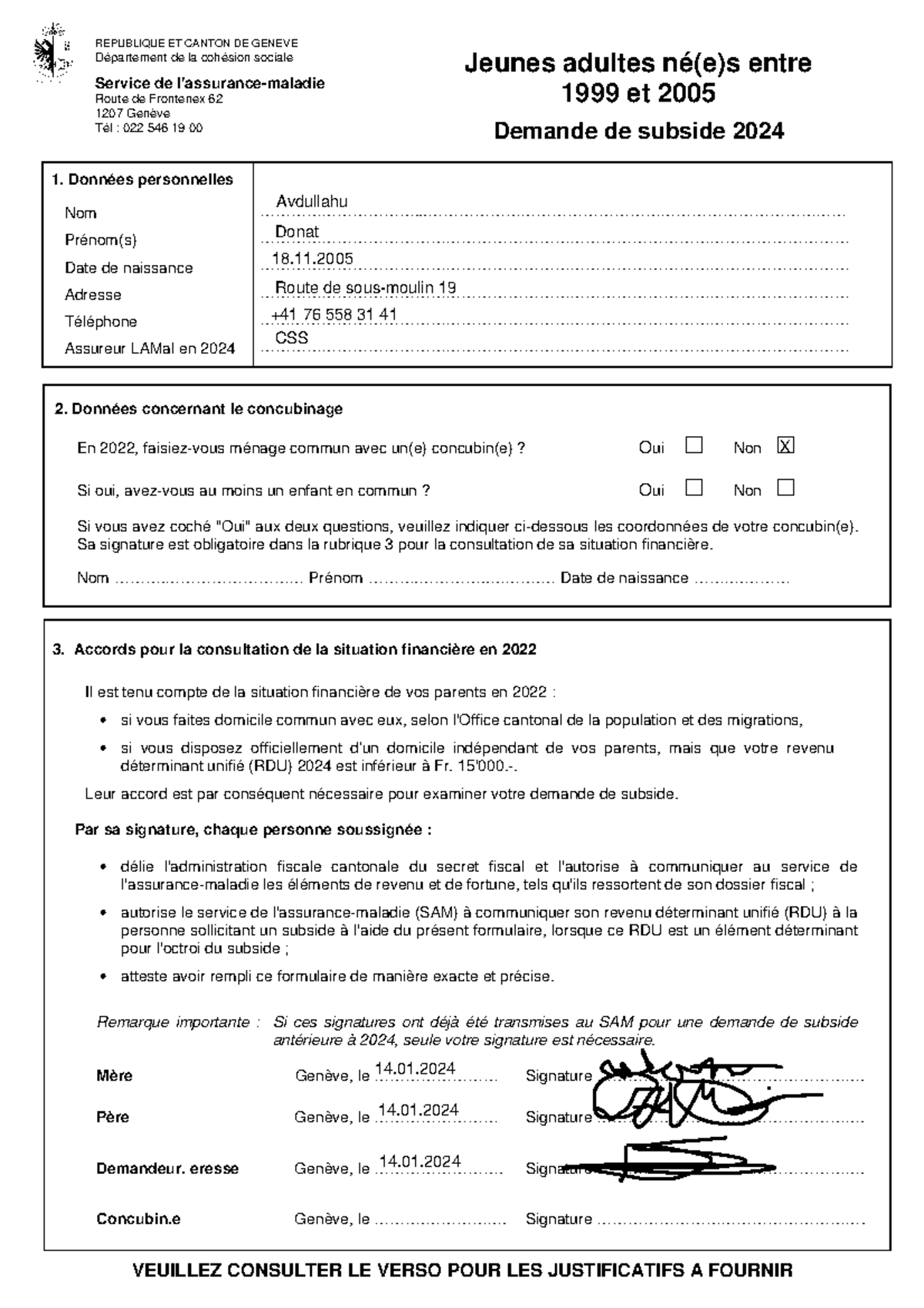 Formulaire Jeune Adulte 2024 0 - REPUBLIQUE ET CANTON DE GENEVE ...
