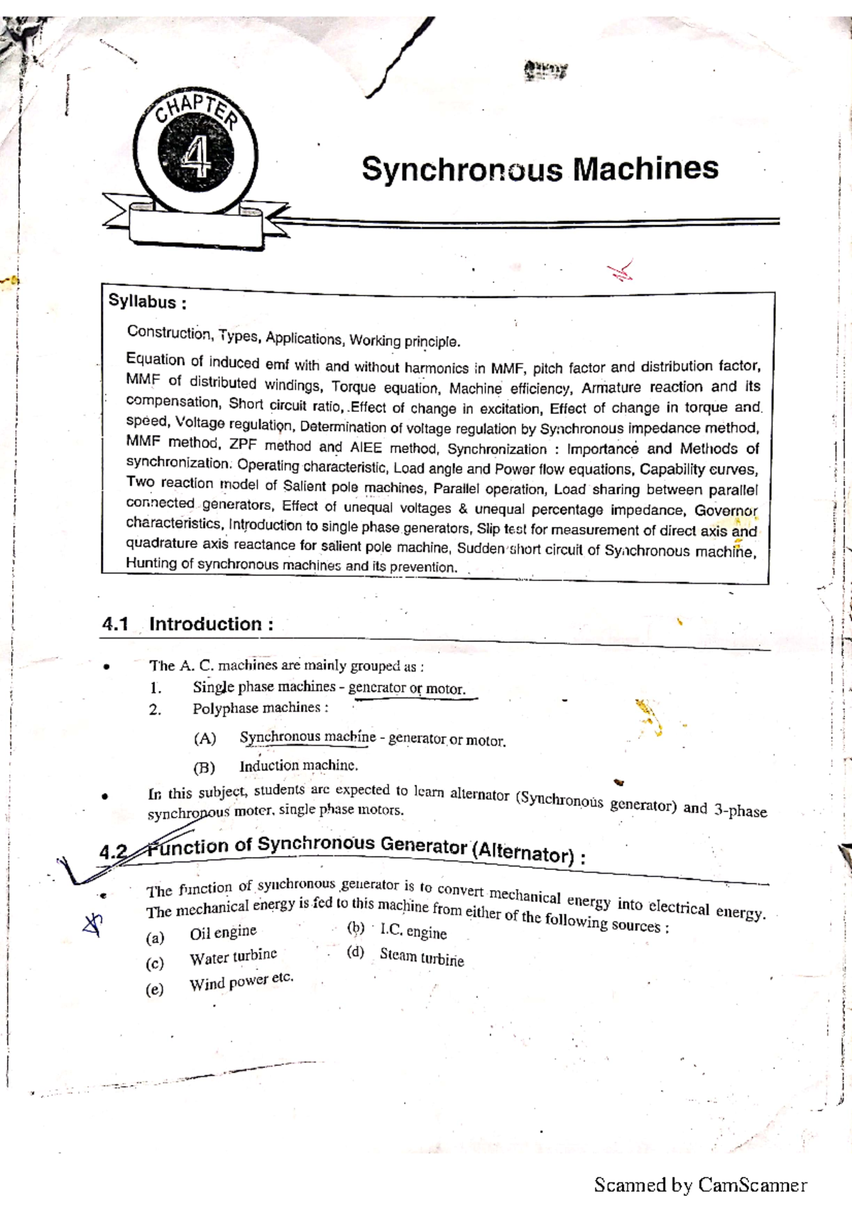 Sync Motor Generator Electronics Studocu