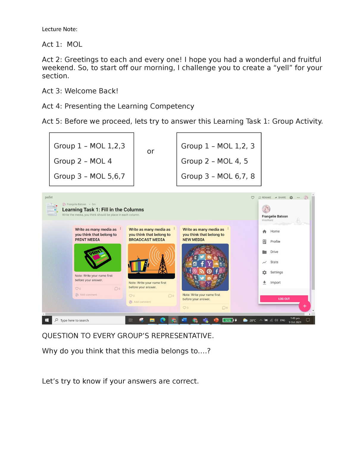 Discussion Notes Lecture Note Act 1 MOL Act 2 Greetings To Each   Thumb 1200 1553 