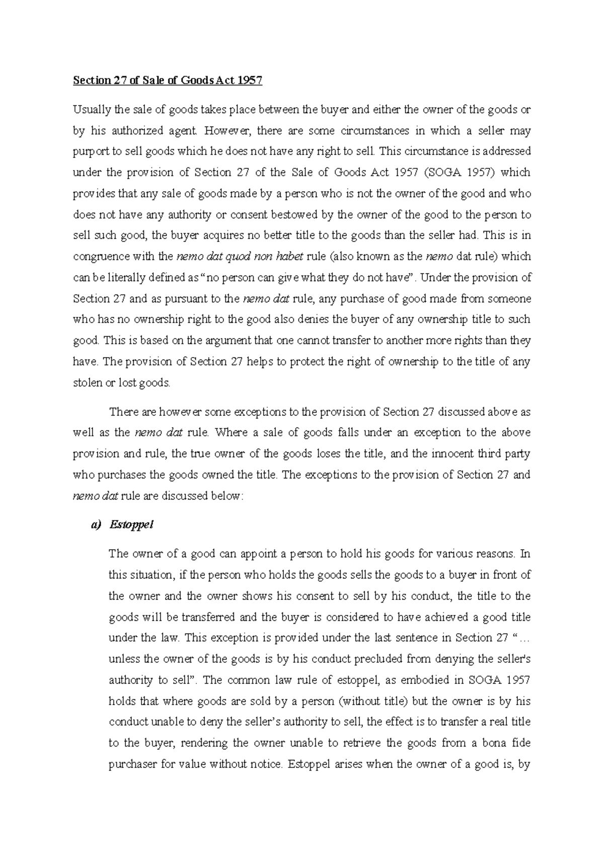 section-27-of-sale-of-goods-act-1957-section-27-of-sale-of-goods-act