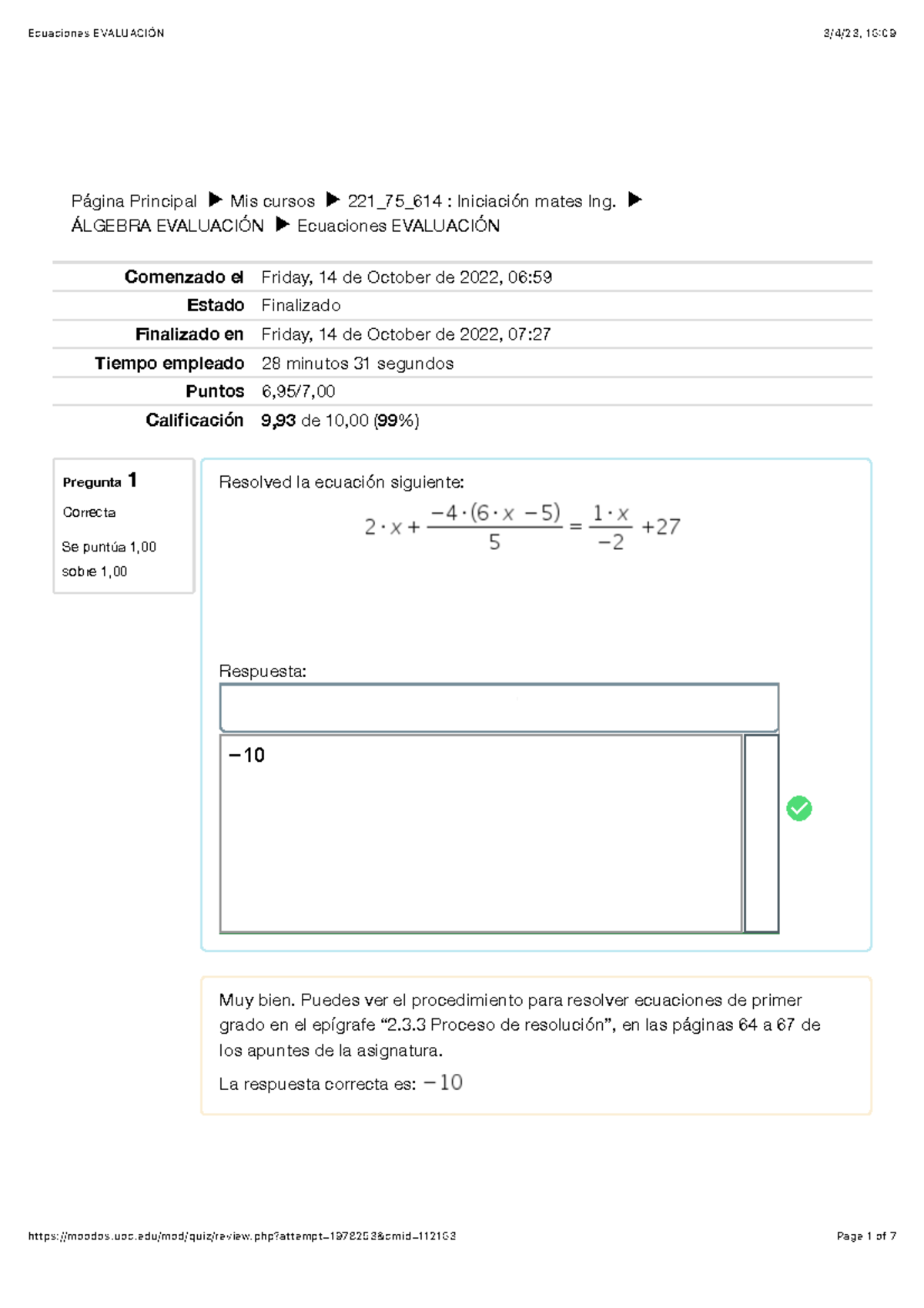 Ecuaciones Evaluación nota A - Página Principal ︎ Mis cursos ︎ 221_75 ...