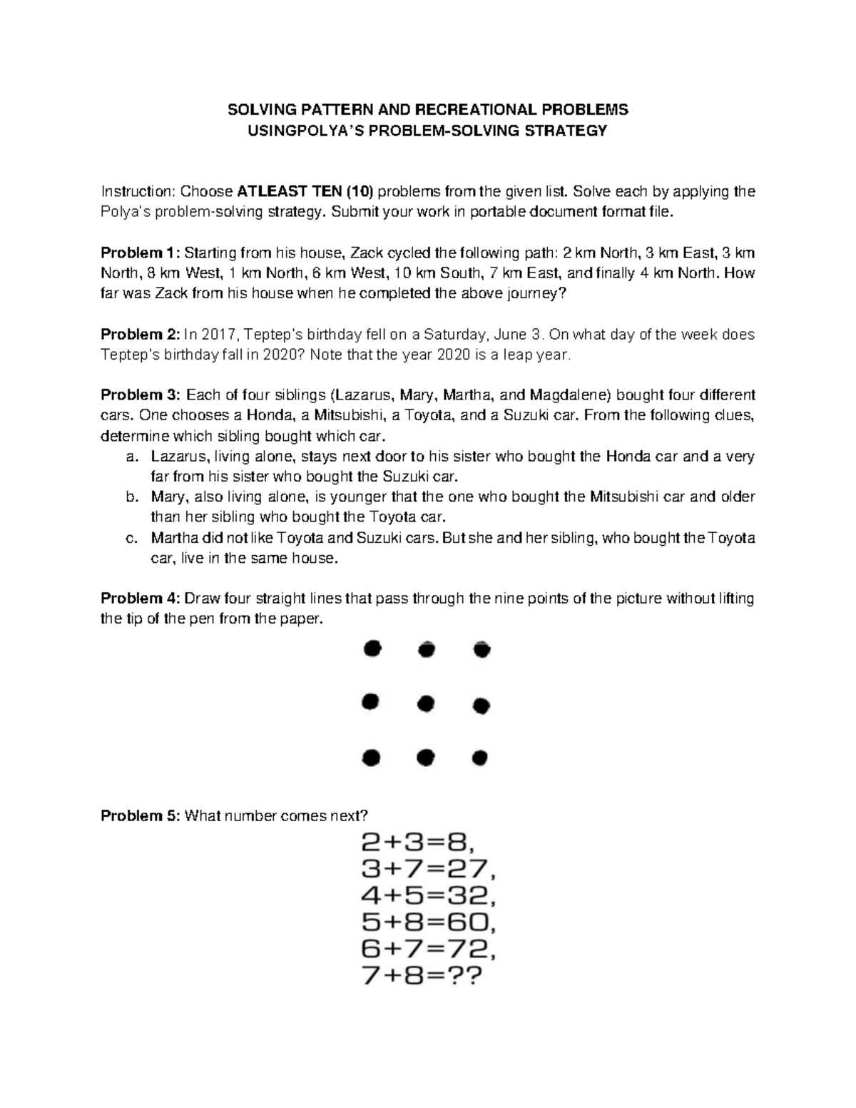 Polya's Problem-Solving Strategy - SOLVING PATTERN AND RECREATIONAL ...