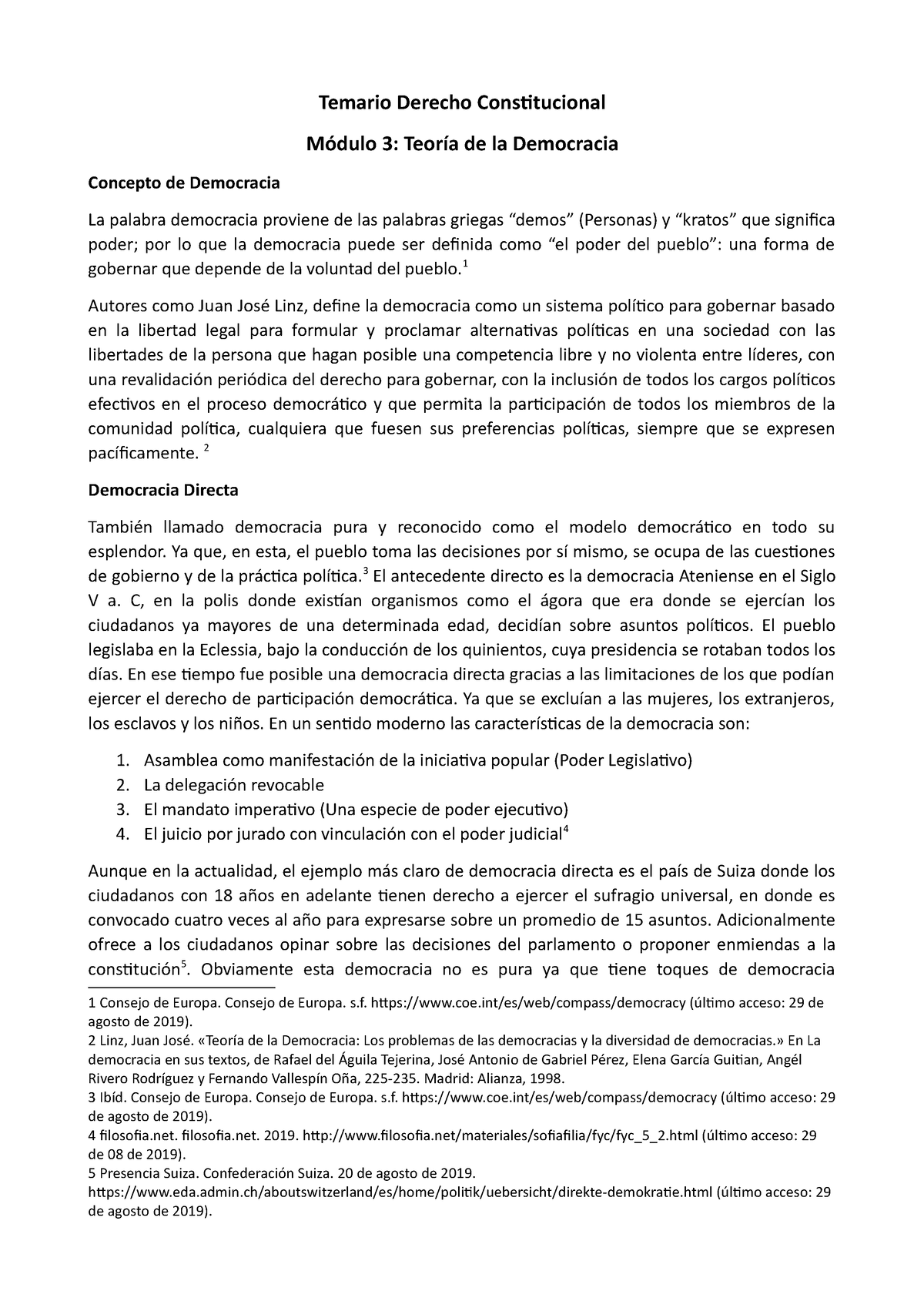 Temario Derecho Constitucional Teoría De La Democracia Temario Derecho Constitucional Módulo 5322