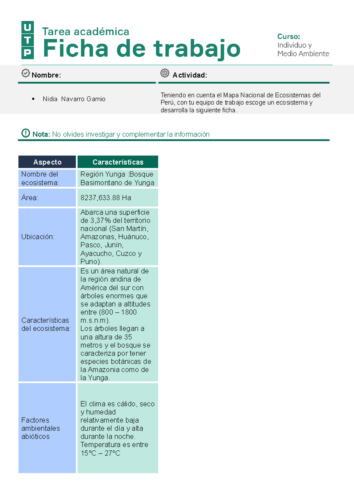 Semana 02 Word Ficha De Trabajo Tarea Nombre Actividad Alumno 1