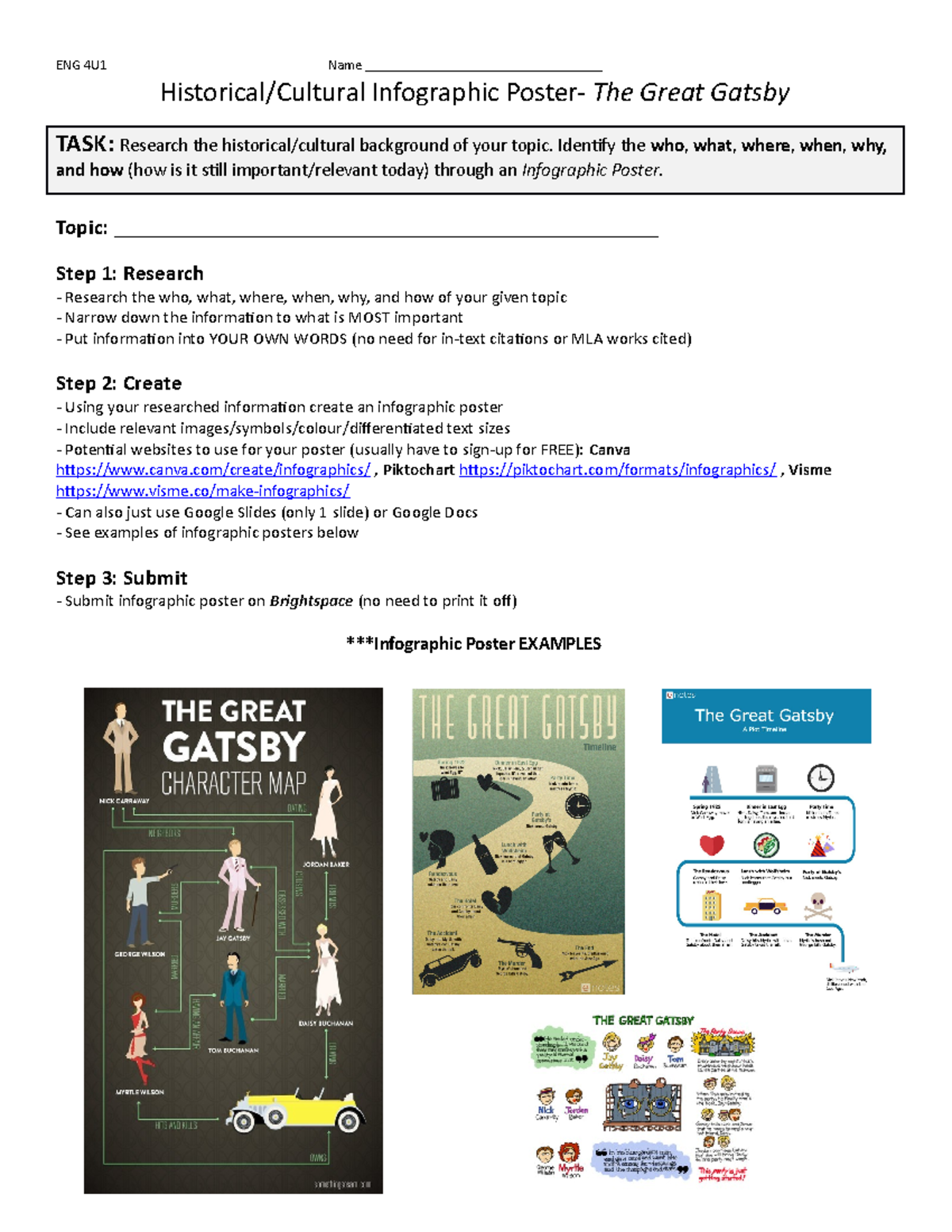 Historical Cultural Infographic Poster - ENG 4U1 Name