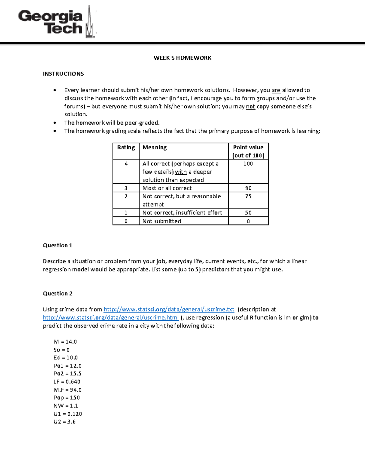 WEEK5 Homework fall - Hw for week 5 - WEEK 5 HOMEWORK INSTRUCTIONS ...