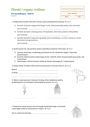 Test Sprawdzajacy Z Rozdzialu I Wspolrzedne Geograficzne Grupa A ...