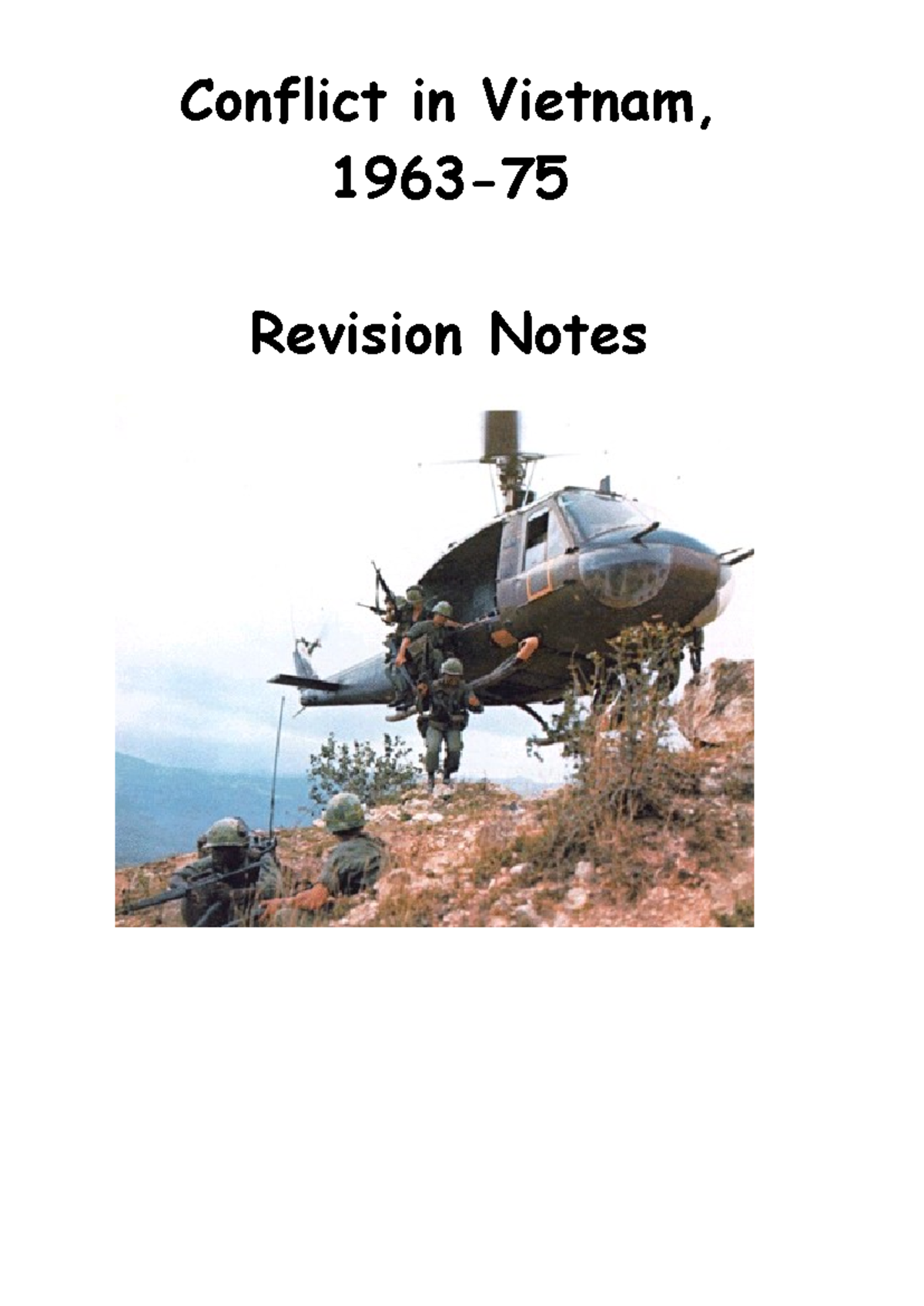 Vietnam revision notes - Conflict in Vietnam, 1963- Revision Notes Part ...