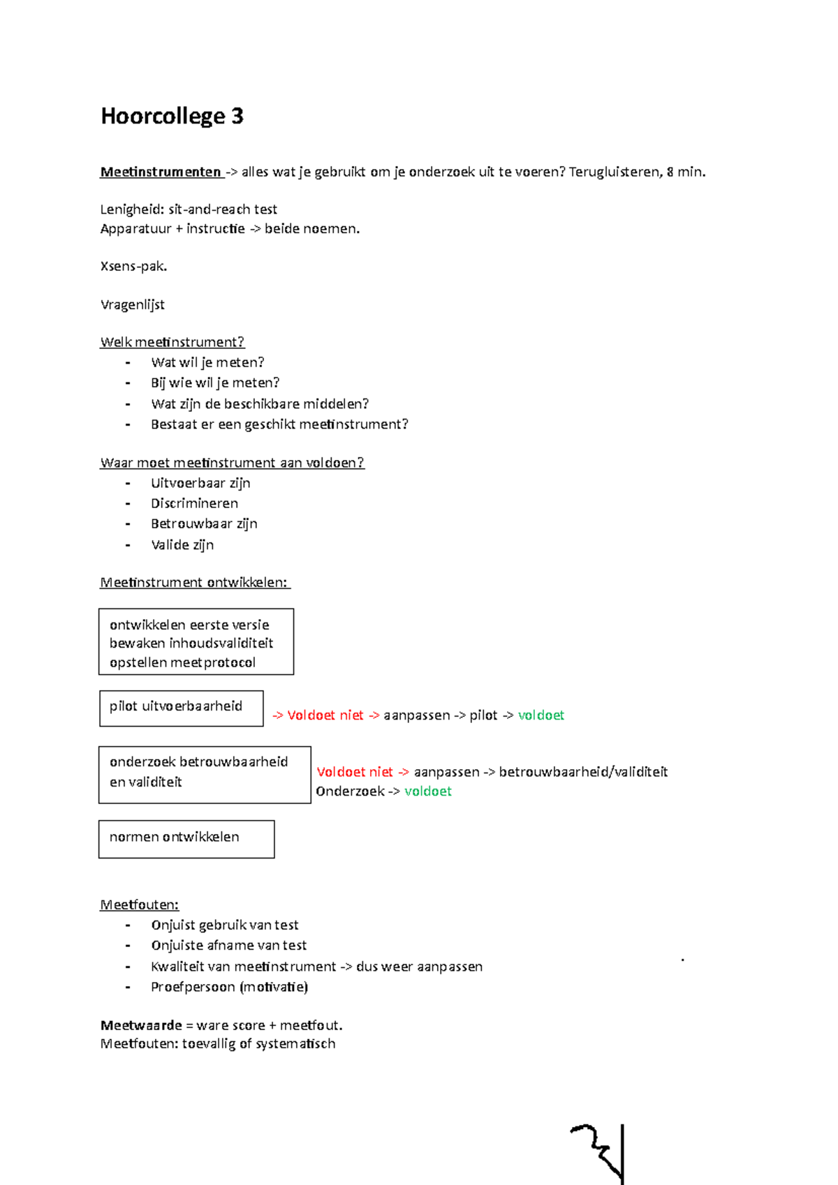 Aantekeningen Hc En Hc Meth En Statistiek Hoorcollege Meetinstrumenten Alles Wat Je