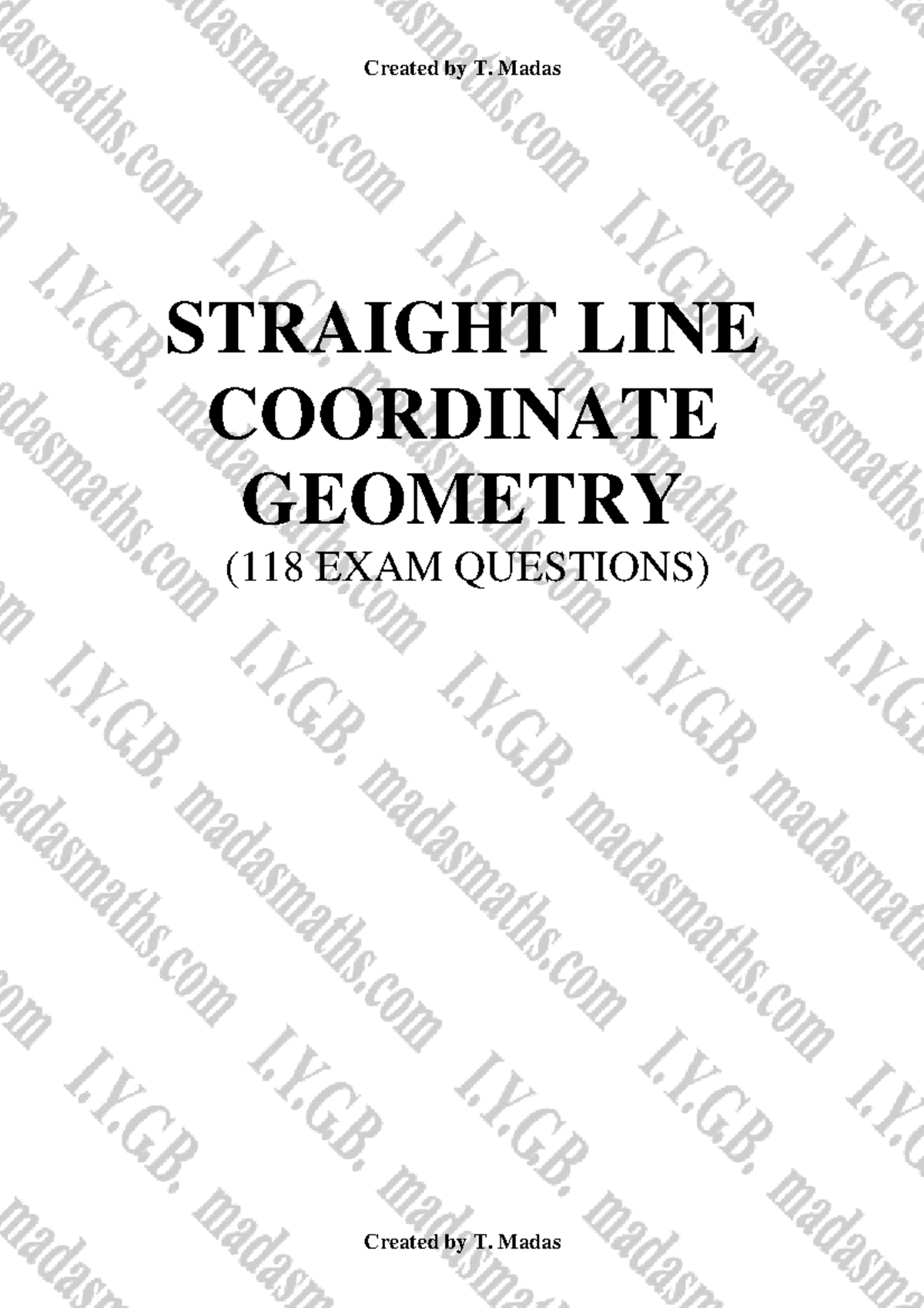 Line coordinate geometry exam questions - STRAIGHT LINE COORDINATE ...