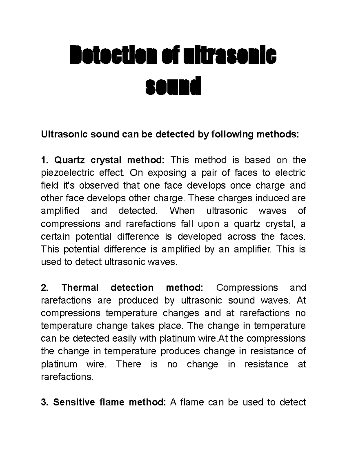 Detection of ultrasonic sound Detection of ultrasonic sound