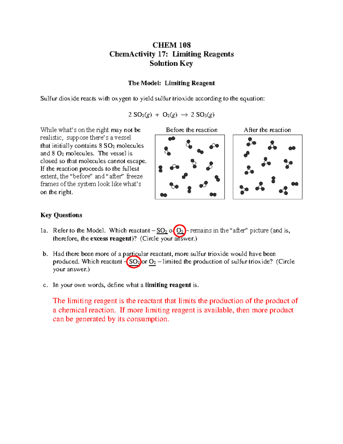 Limiting Reagants - CHEM 108 ChemActivity 17: Limiting Reagents ...