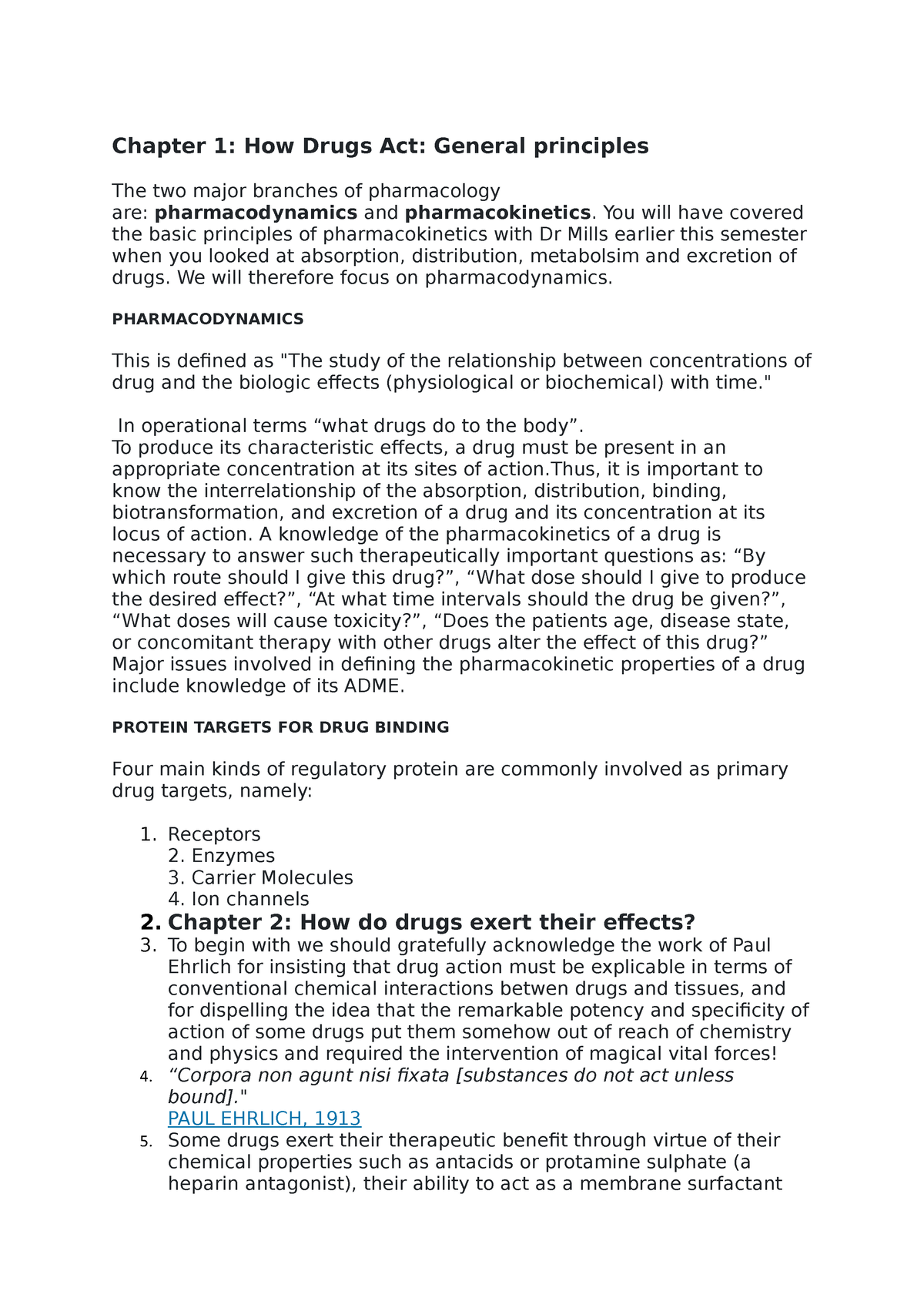 Pharmacodynamics 1 - Pharmacodynamic Lecture Notes On Pharmacokinetics ...