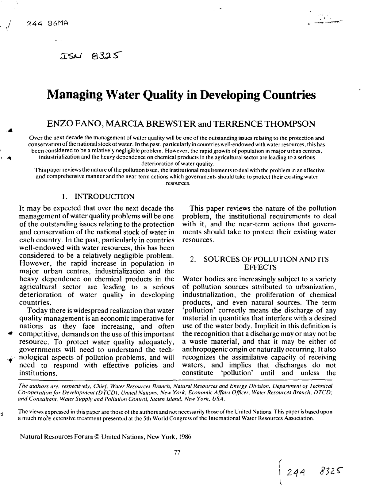 the water management essay