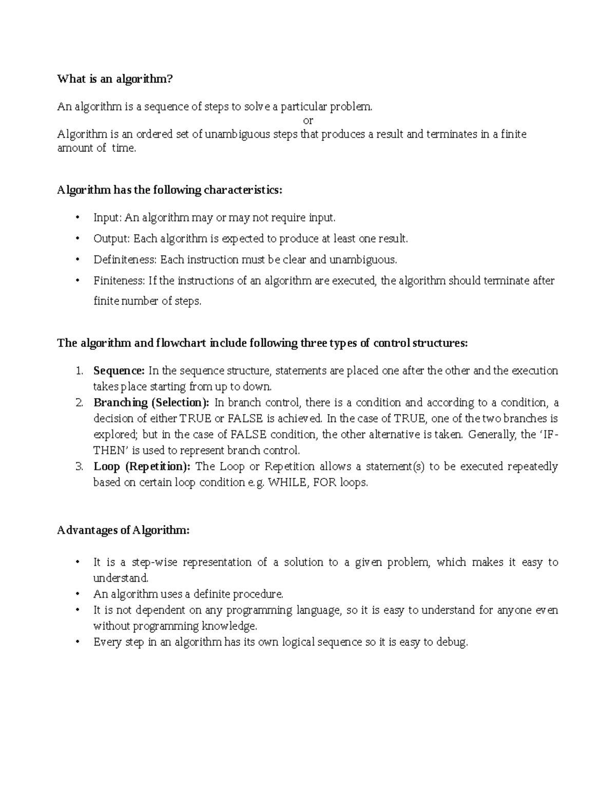 Algorithm flowchart help - What is an algorithm? An algorithm is a ...