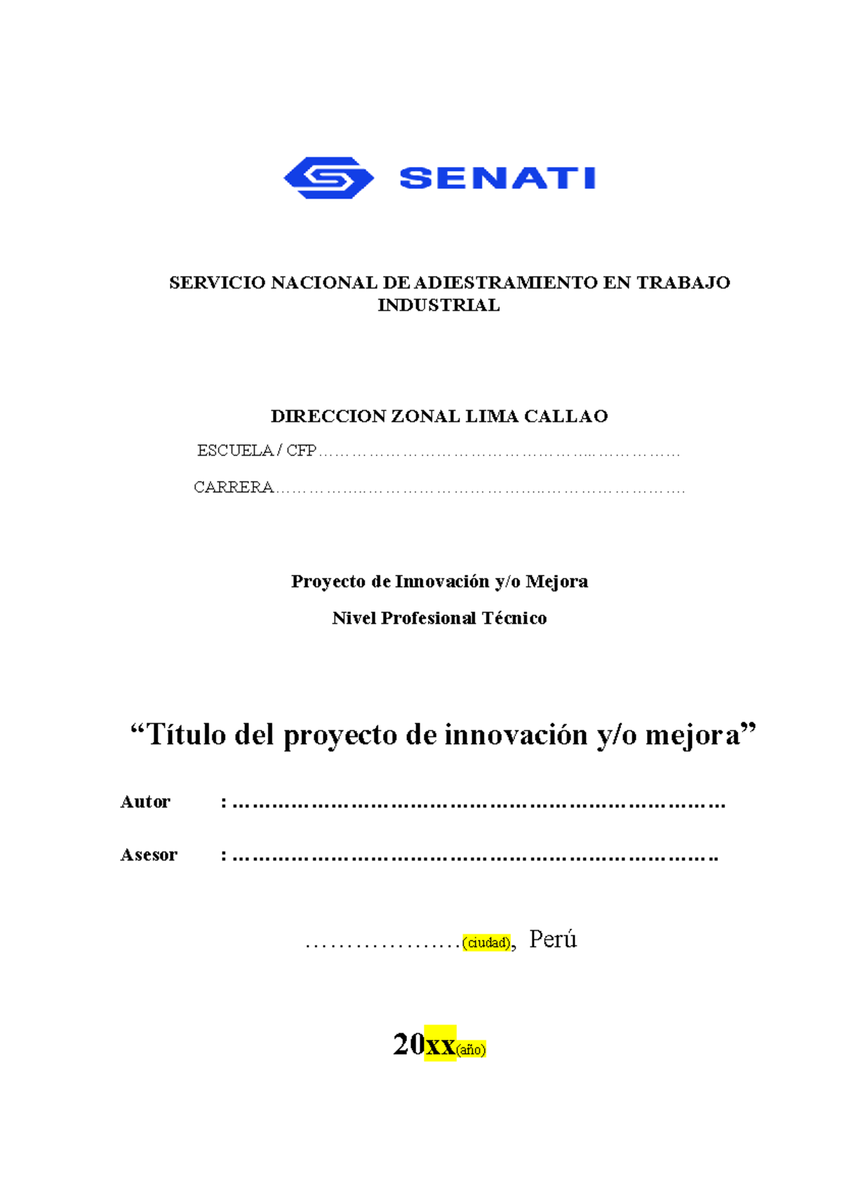 Proyecto DE Innovacion & Mejora Senati - Programación Lógica Y ...