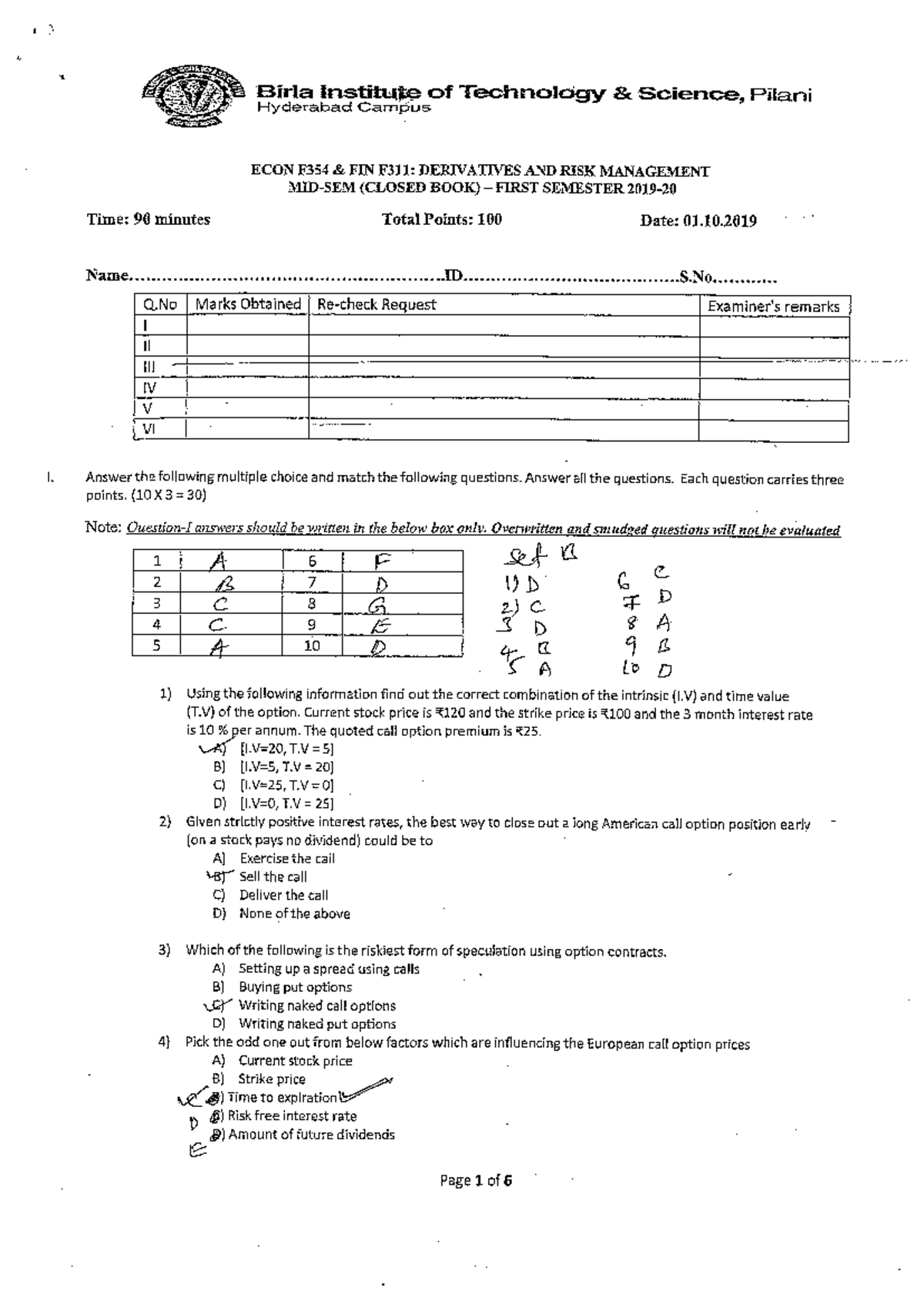 Exam 14 October 2019, answers - DRM - Studocu