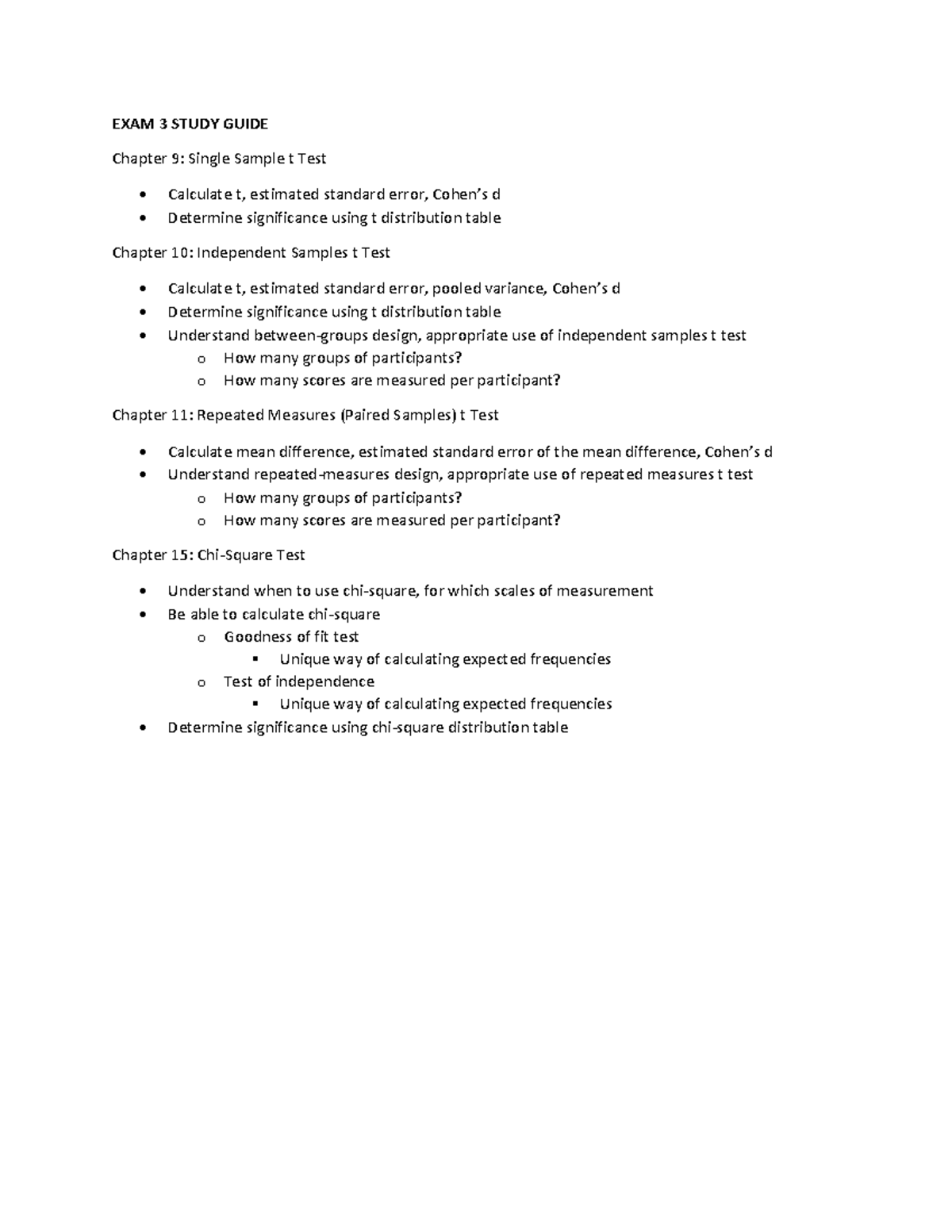 EXAM 3 Study Guide - psyc243 - topics - EXAM 3 STUDY GUIDE Chapter 9 ...