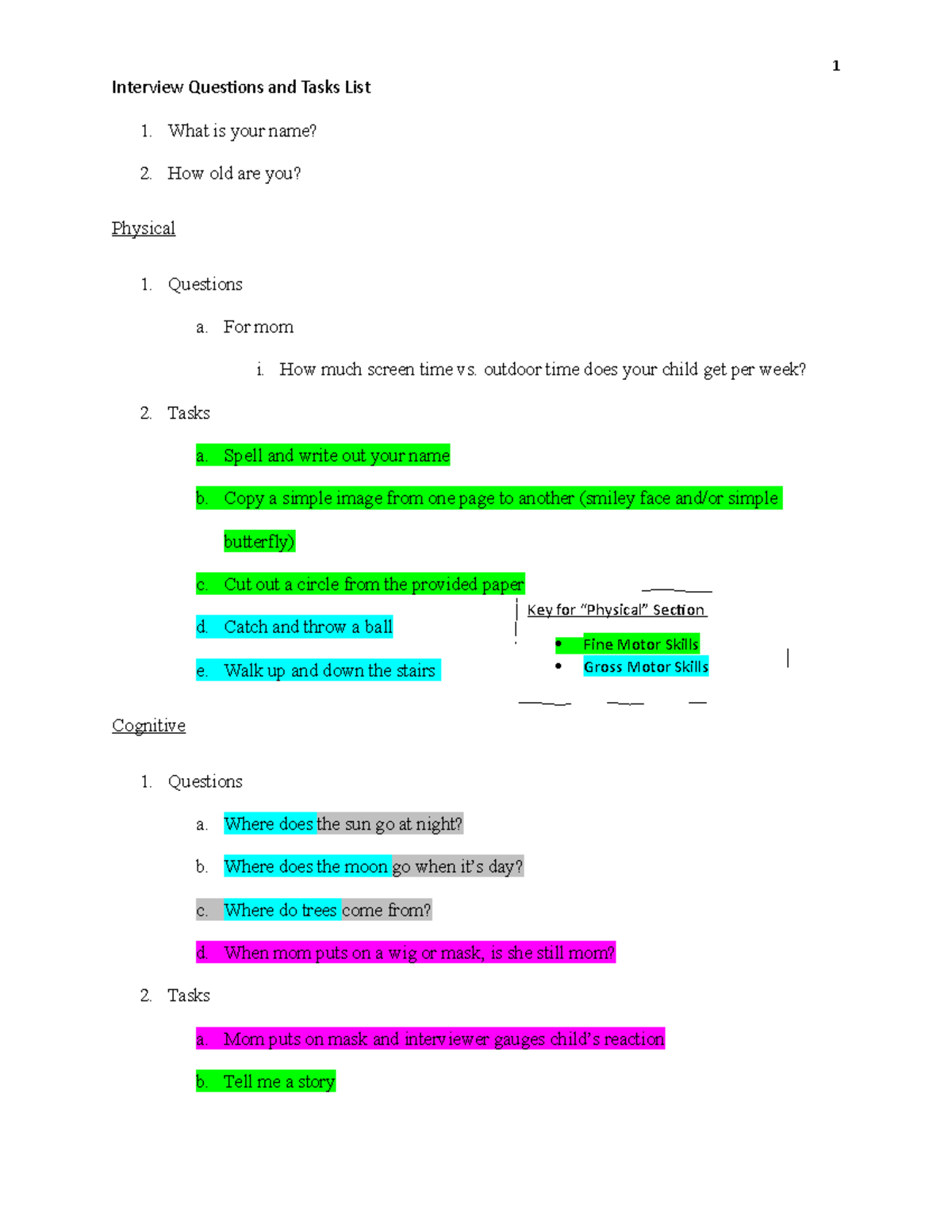 Interview List (1) - Grade A - Interview Questions and Tasks List 1 ...