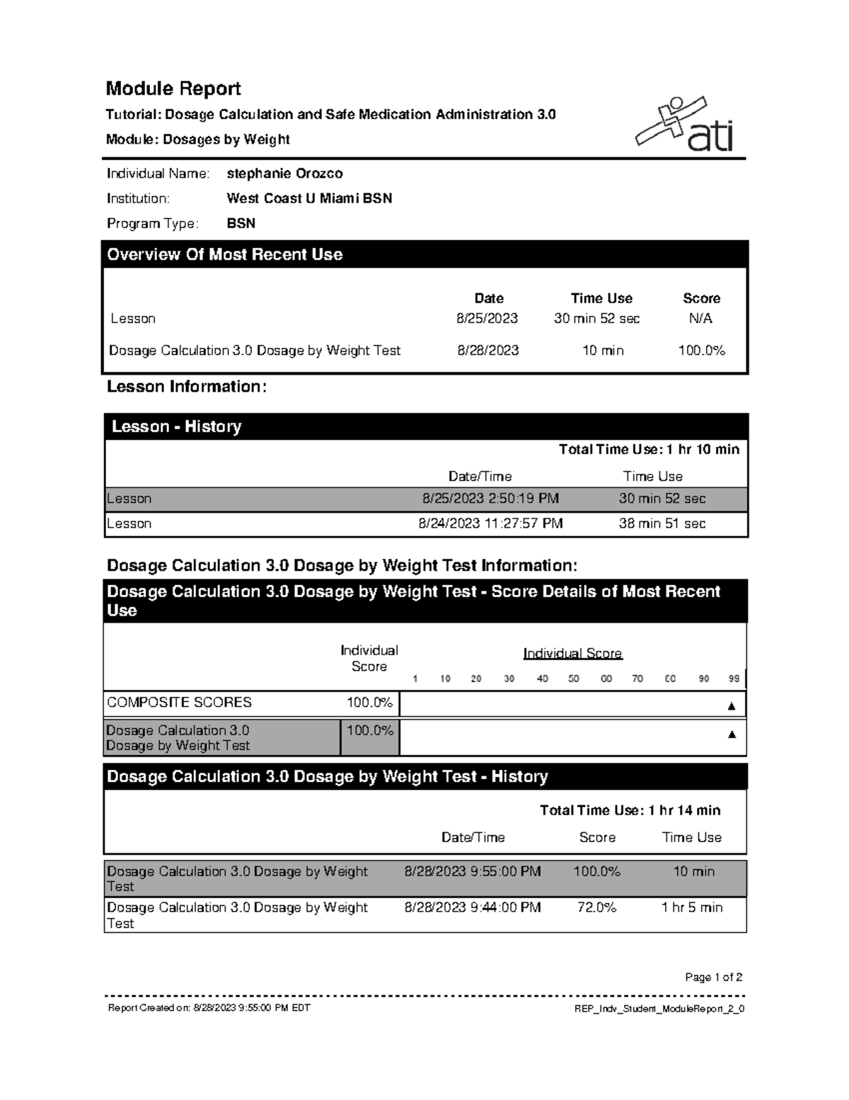 Weight - Module Report Tutorial: Dosage Calculation and Safe Medication ...