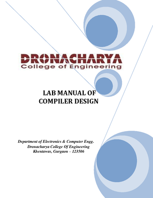 Compiler Design Lab - Cd Manual - COMPILER DESIGN LABORATORY MANUAL AND ...