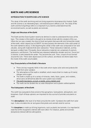 WEEK 6-ELS - earth and life science - Earth and Life Science ...