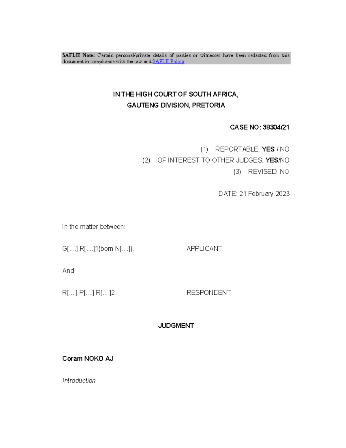 111 - caselaw - SAFLII Note: Certain personal/private details of ...