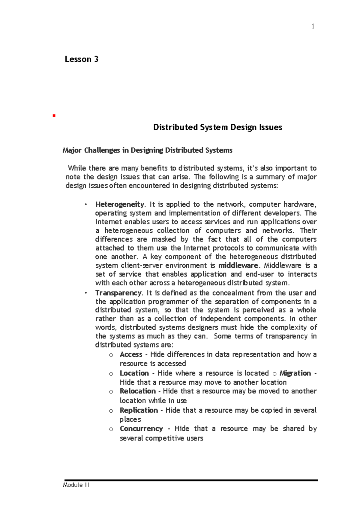 Distributed System Design Issues - Lesson 3 Distributed System Design ...