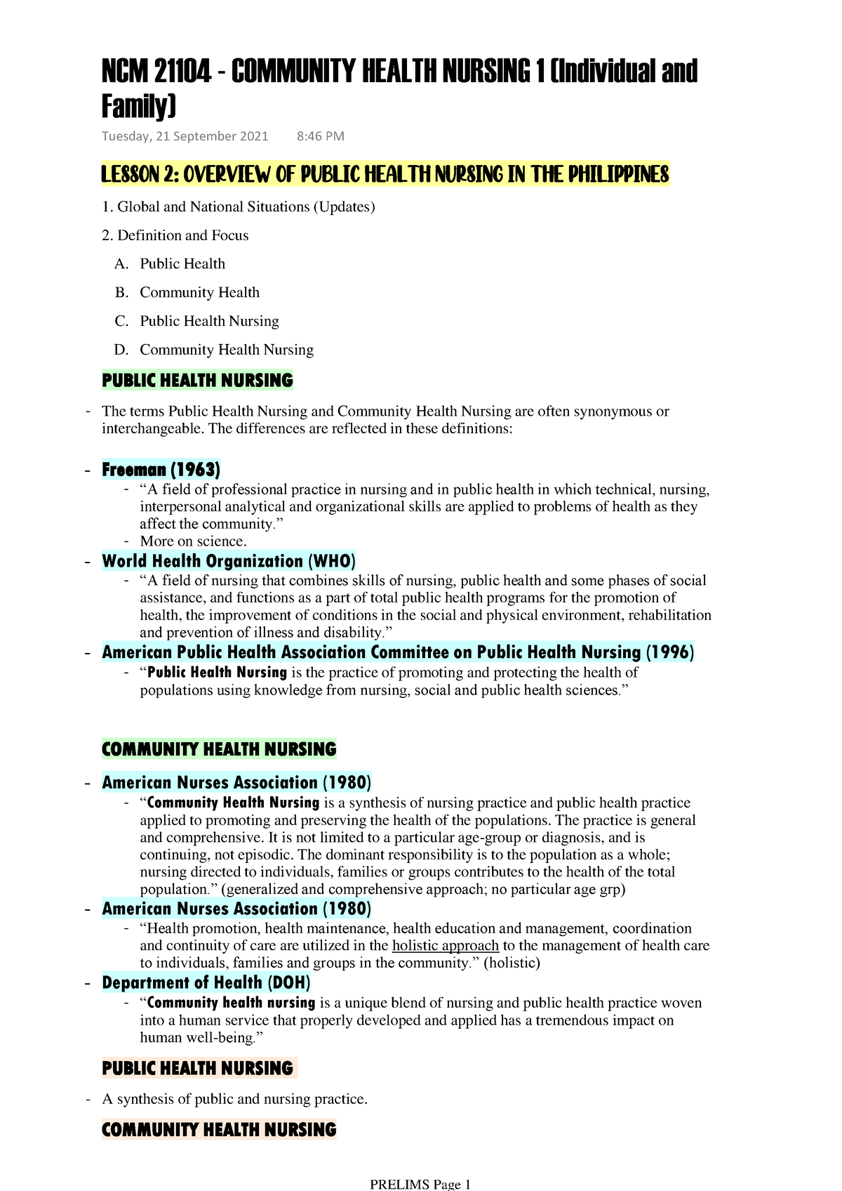 community health nursing research topics pdf