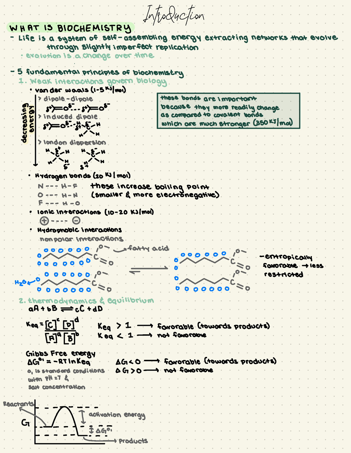 Biochemistry Introduction Lecture Notes - Introduction WHAT IS ...