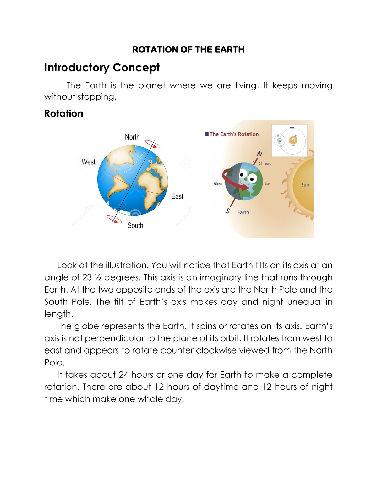 rotation of earth essay