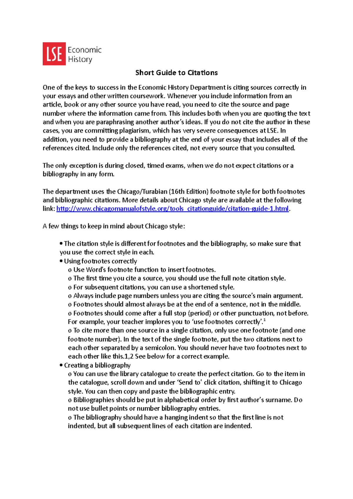 Short Guide to Citations - Whenever you include information from an ...