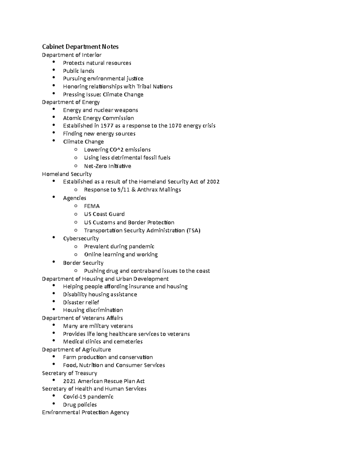 Department Notes Department Notes Department of