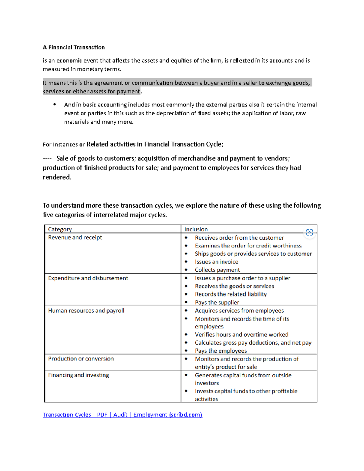 A Financial Transaction Report A Financial Transaction Is An Economic