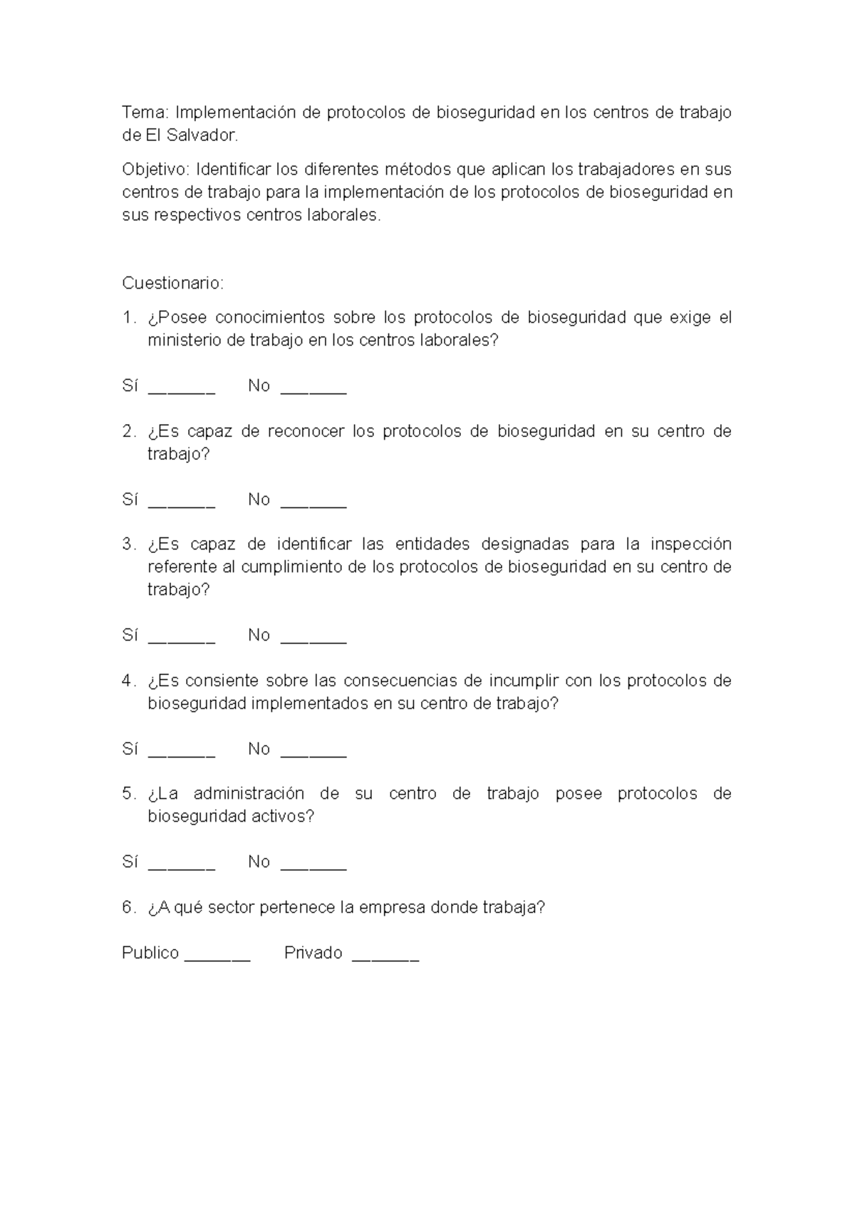 Cuestionario Estadísticas - Tema: Implementación De Protocolos De ...