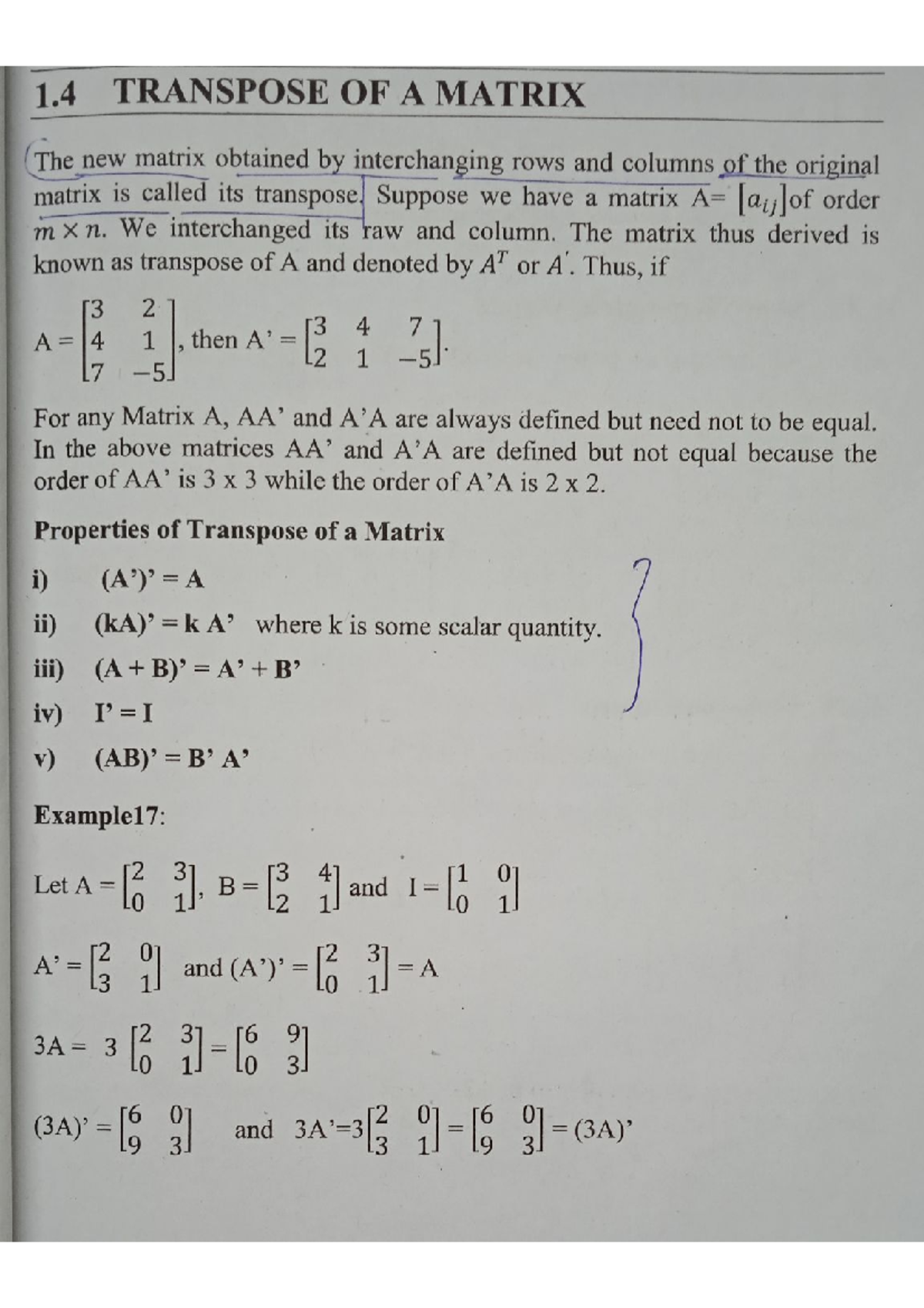 Transpose of a matrix - These are study materials - B.Sc.Mathematics ...
