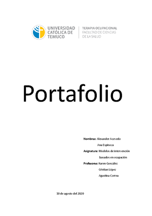 Portafolio-Acevedo y Espinoza - Portafolio Nombres: Alexander Acevedo Ana  Espinoza Asignatura: - Studocu