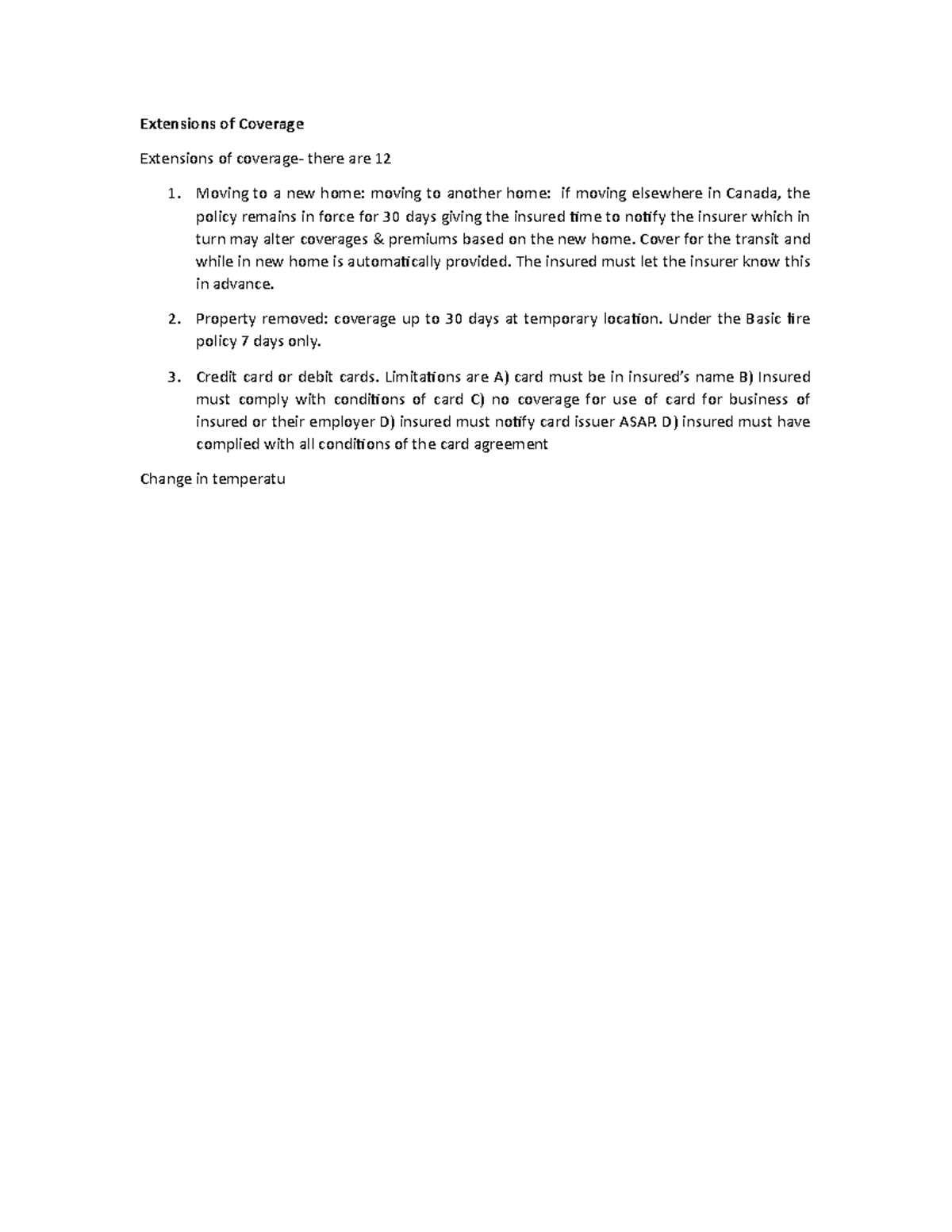 Extensions of Coverage cip011 Extensions of Coverage Extensions of